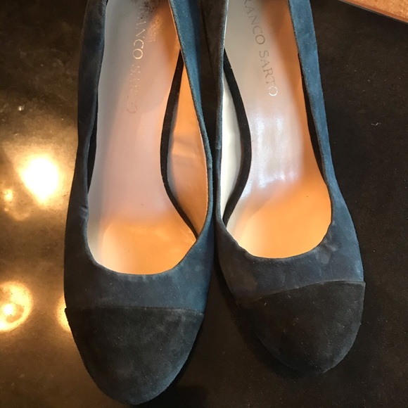 Franco Sarto navy & black suede size 8 heels - Picture 4 of 10
